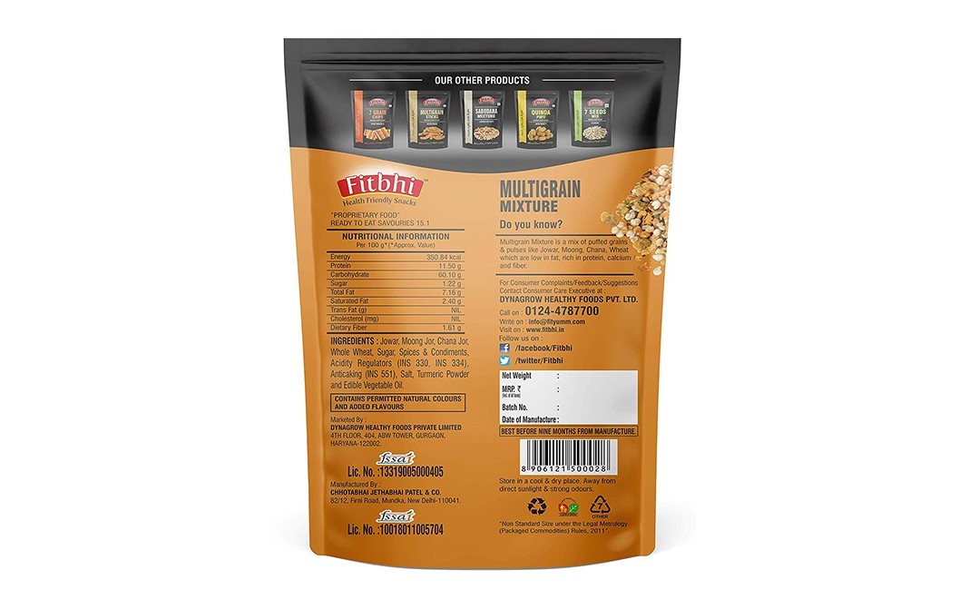 Fitbhi Multigrain Mixture Diet Multigrain with Natural Aroma   Pack  50 grams